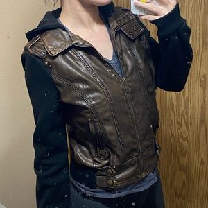 Wet Seal brown faux leather jacket